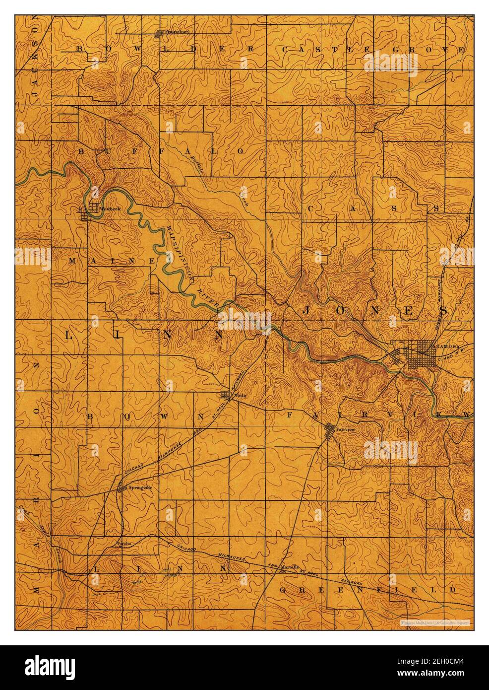 Anamosa, Iowa, map 1890, 1:62500, United States of America by Timeless Maps, data U.S. Geological Survey Stock Photo