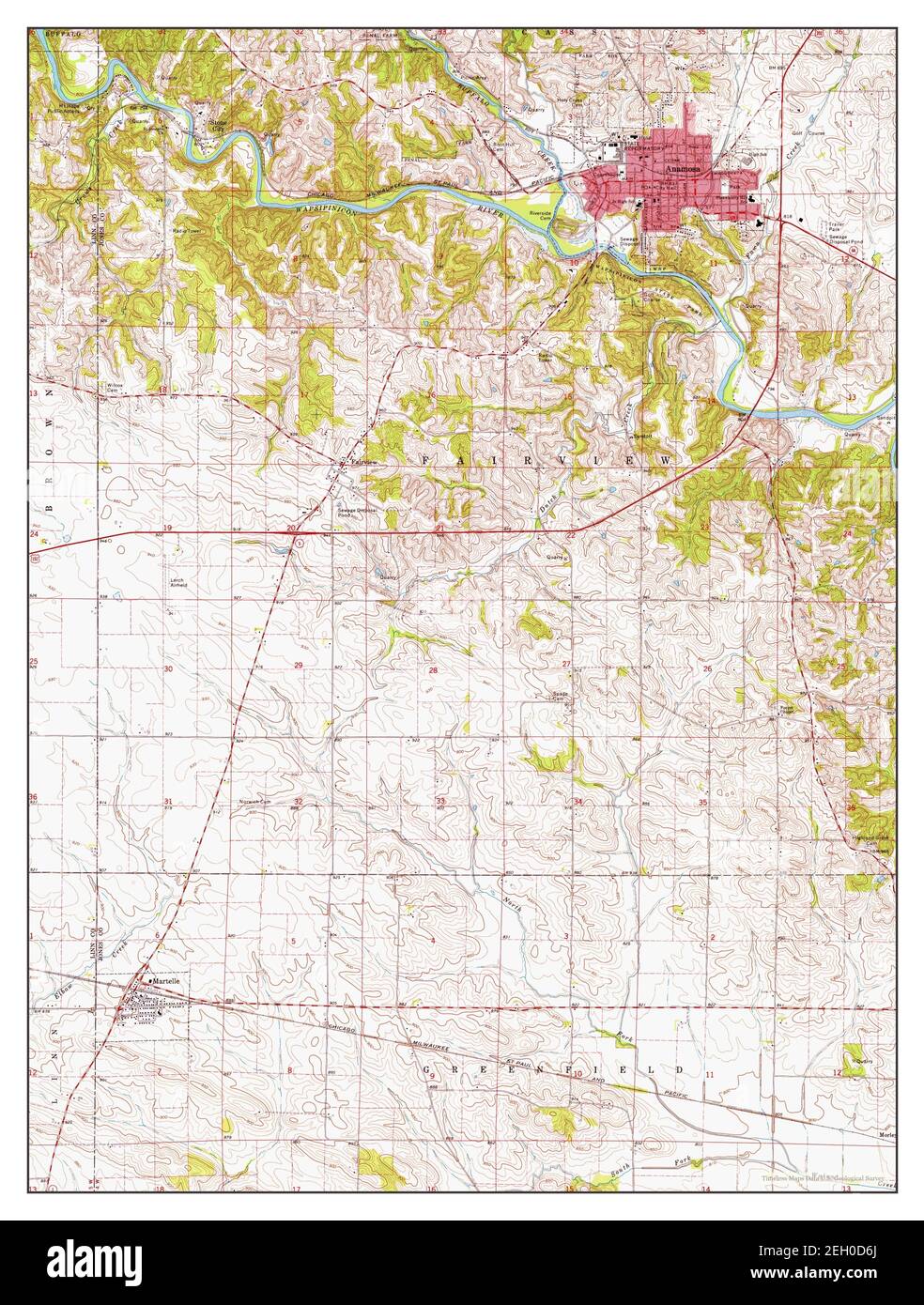 Anamosa, Iowa, map 1973, 124000, United States of America by Timeless