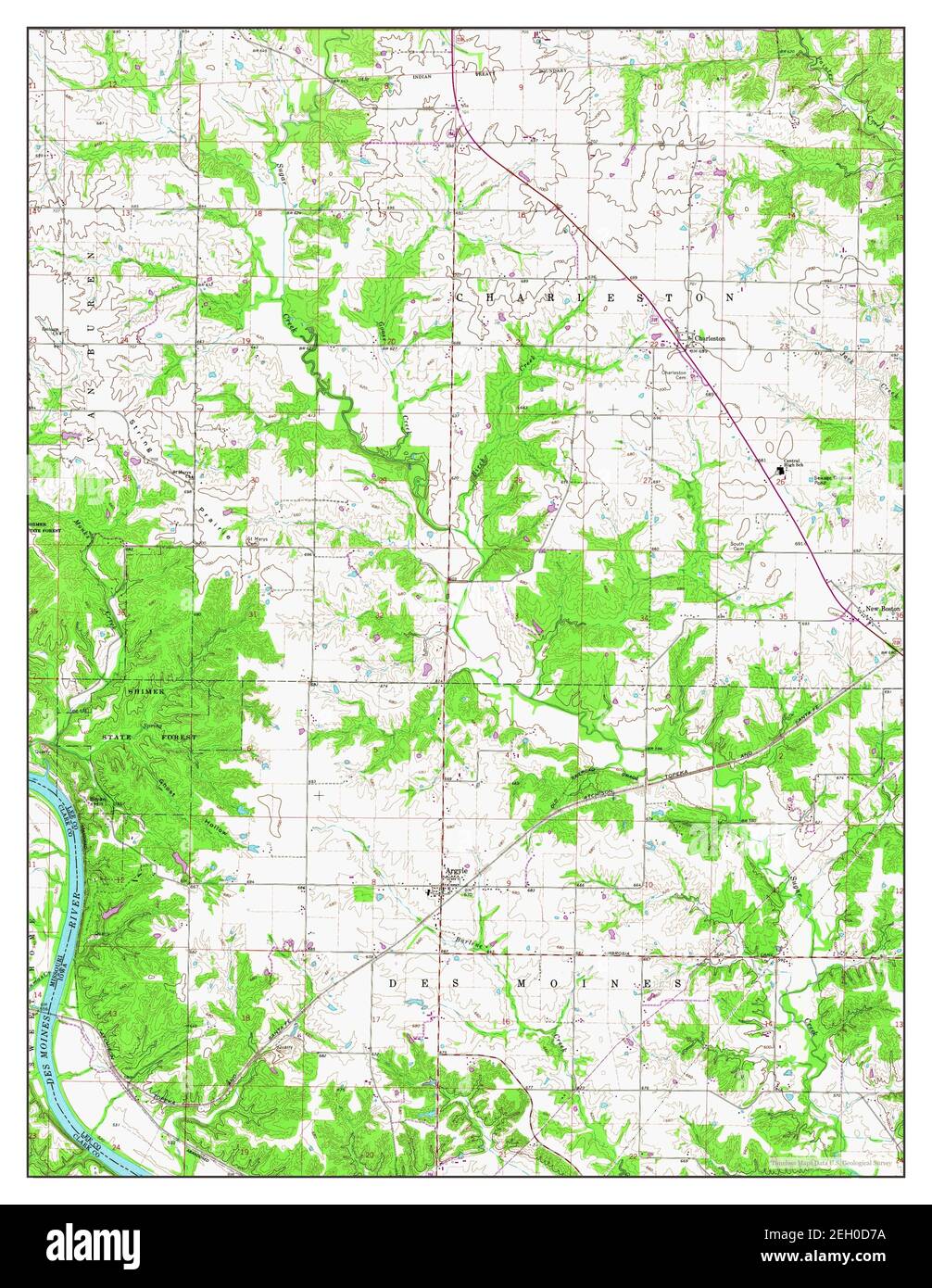 Argyle, Iowa, map 1968, 124000, United States of America by Timeless