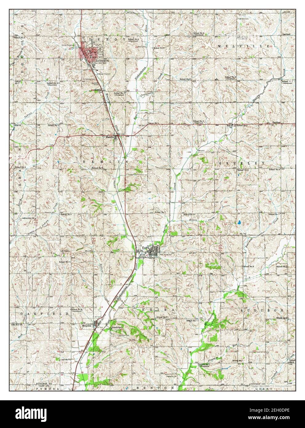 Audubon, Iowa, map 1957, 162500, United States of America by Timeless