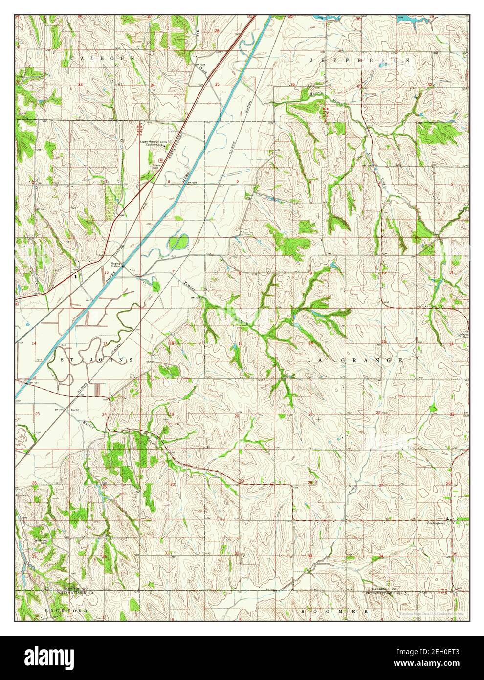 Beebeetown, Iowa, map 1970, 1:24000, United States of America by Timeless Maps, data U.S. Geological Survey Stock Photo