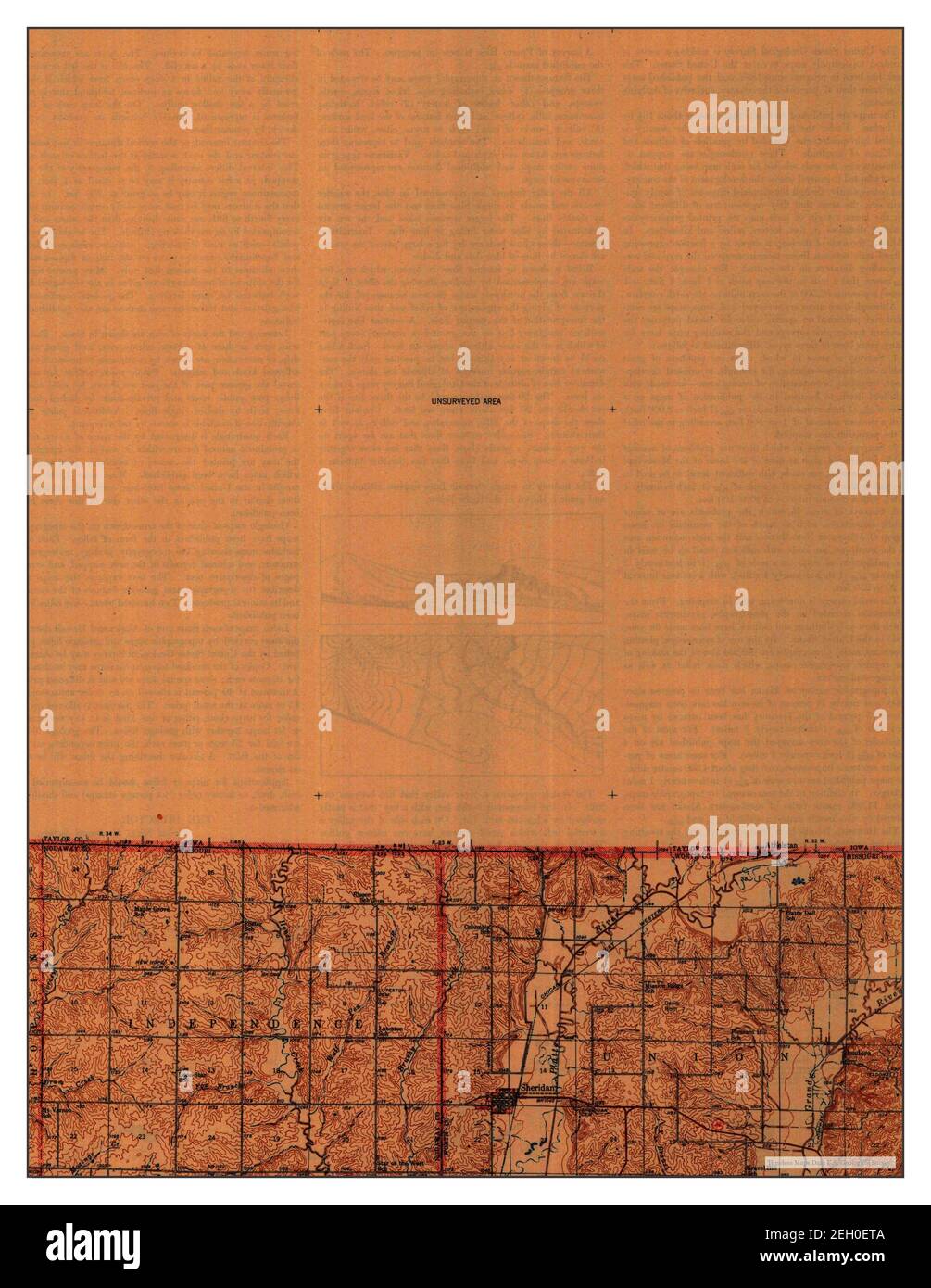 Bedford, Iowa, map 1943, 162500, United States of America by Timeless