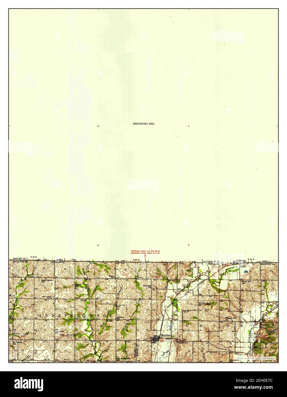 Bedford, Iowa, map 1940, 162500, United States of America by Timeless