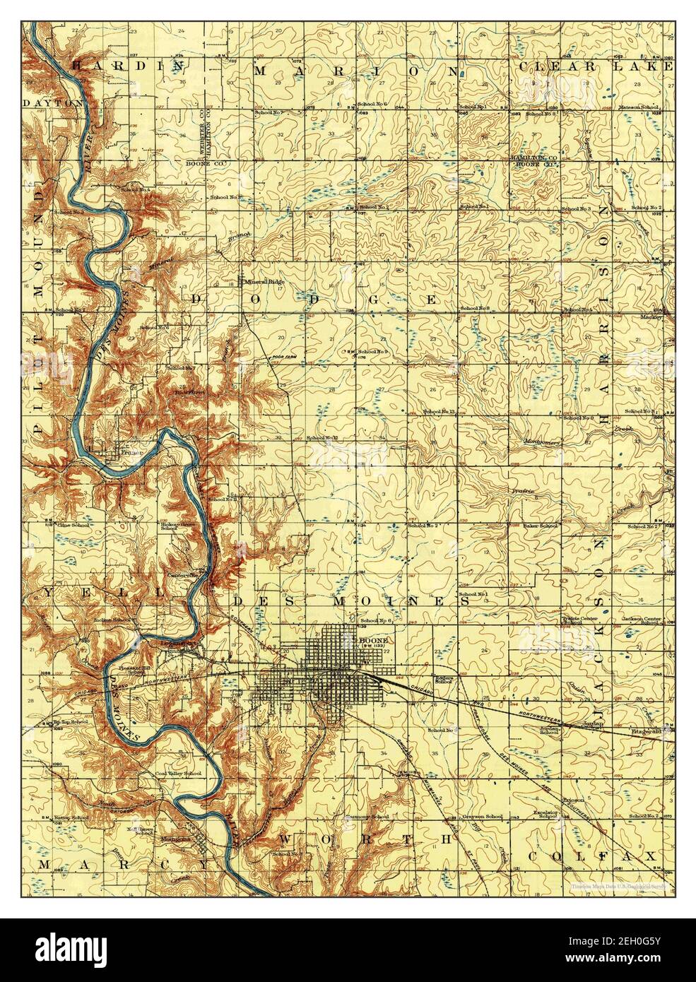 Boone, Iowa, map 1916, 1:62500, United States of America by Timeless ...
