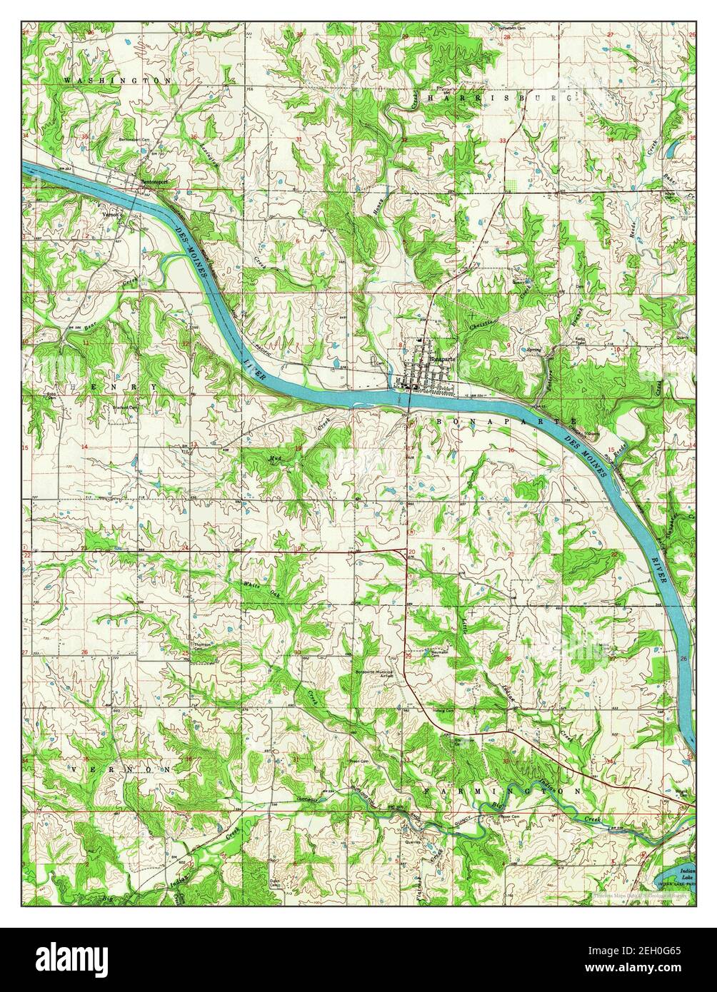 Bonaparte, Iowa, map 1968, 124000, United States of America by