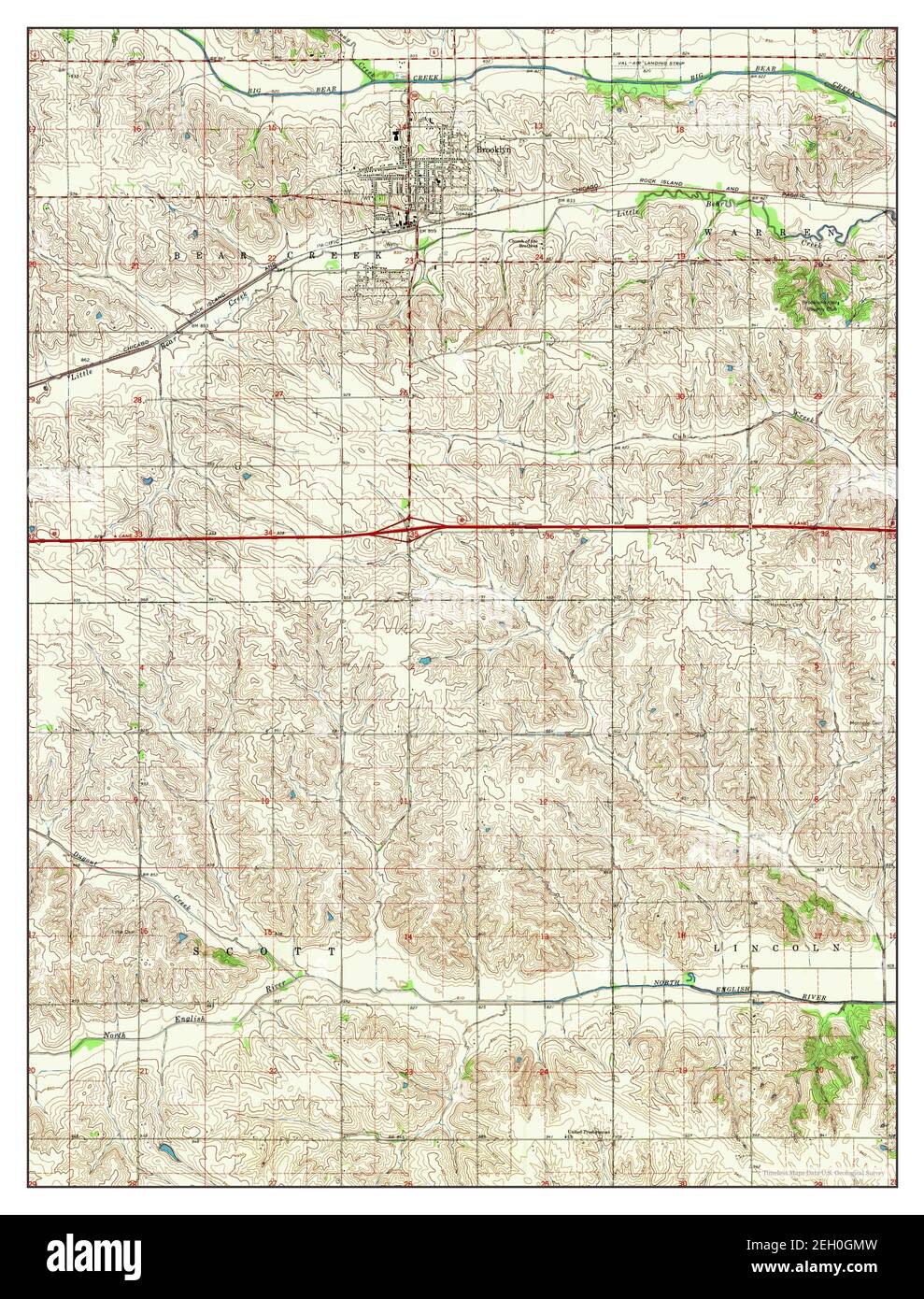 Brooklyn iowa map hires stock photography and images Alamy