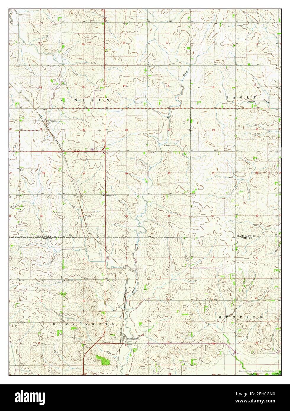 Buckingham, Iowa, map 1963, 124000, United States of America by