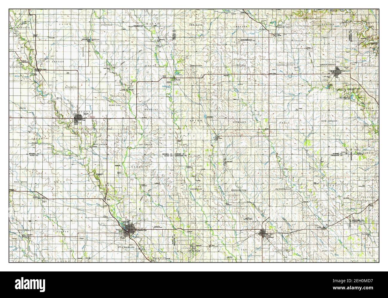 Charles City, Iowa, map 1985, 1100000, United States of America by