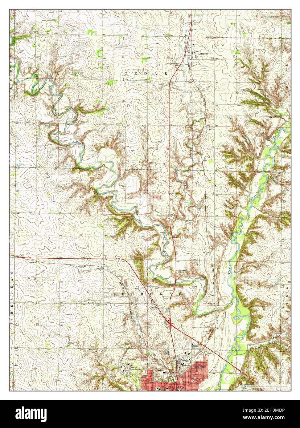Cherokee North, Iowa, map 1971, 124000, United States of America by