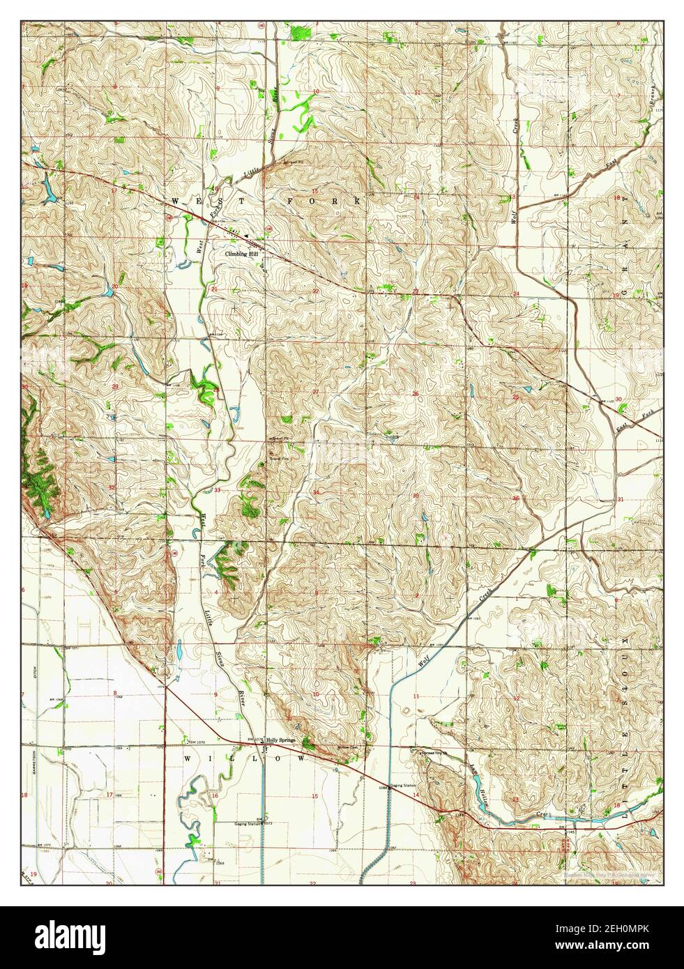 Climbing Hill, Iowa, map 1964, 124000, United States of America by