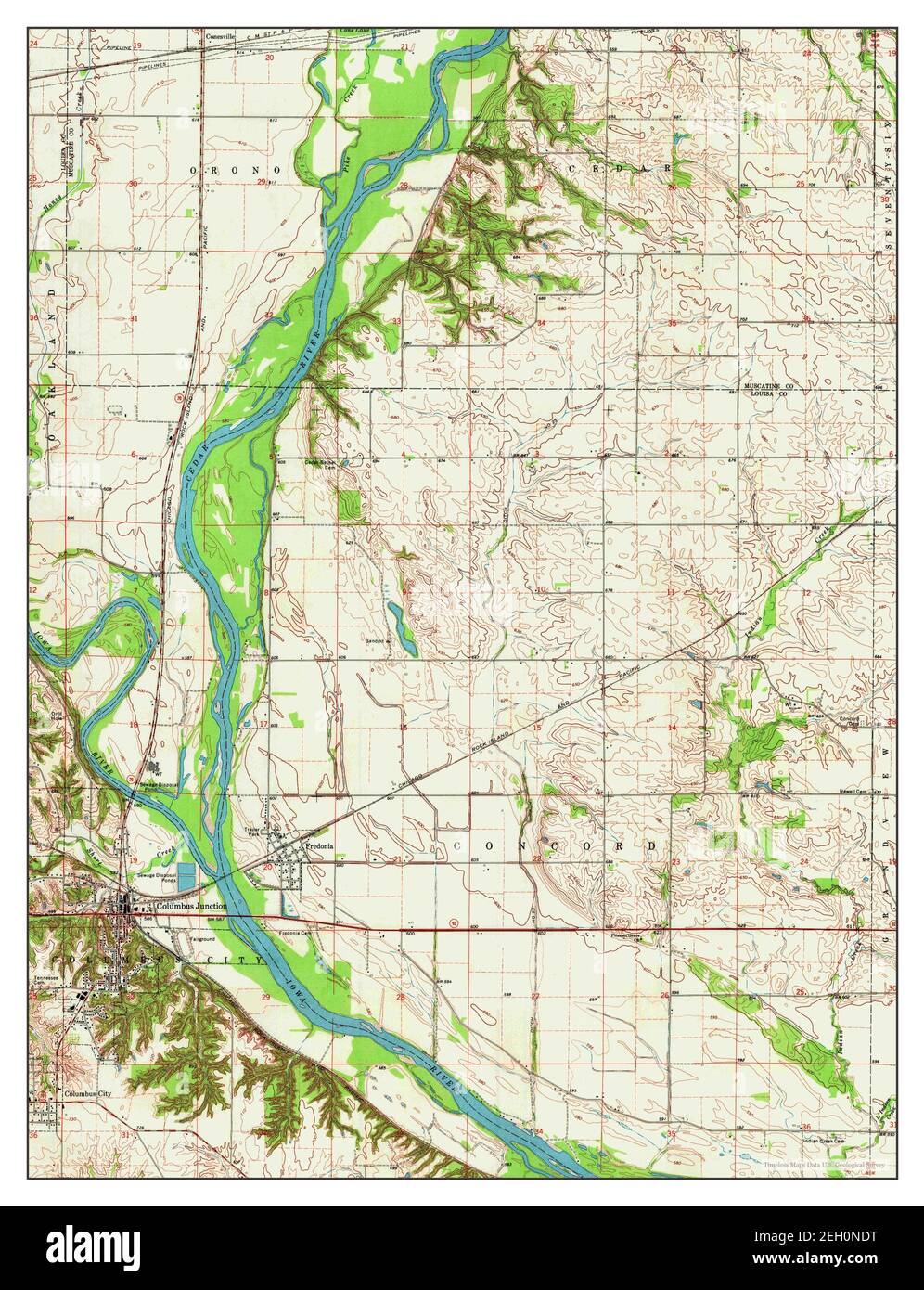 Columbus Junction, Iowa, map 1970, 124000, United States of America by