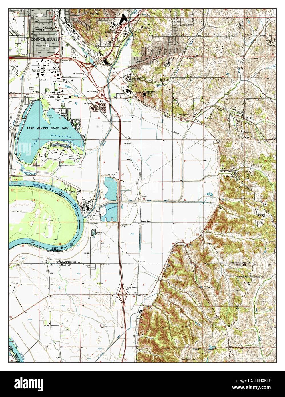 Vintage map of council bluffs hi-res stock photography and images - Alamy