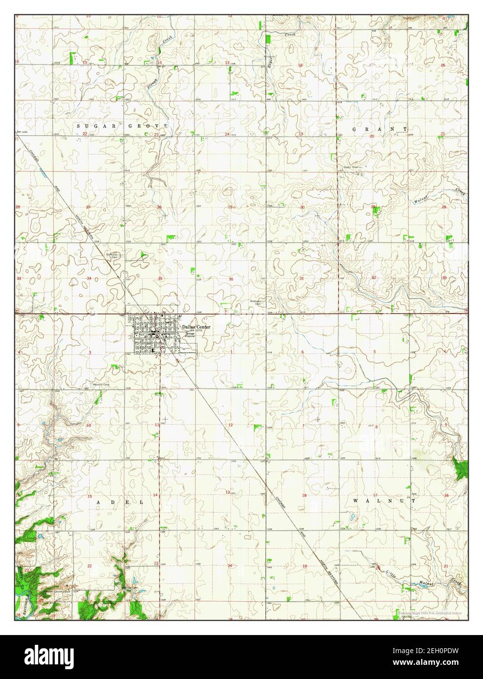 Dallas Center, Iowa, map 1965, 124000, United States of America by