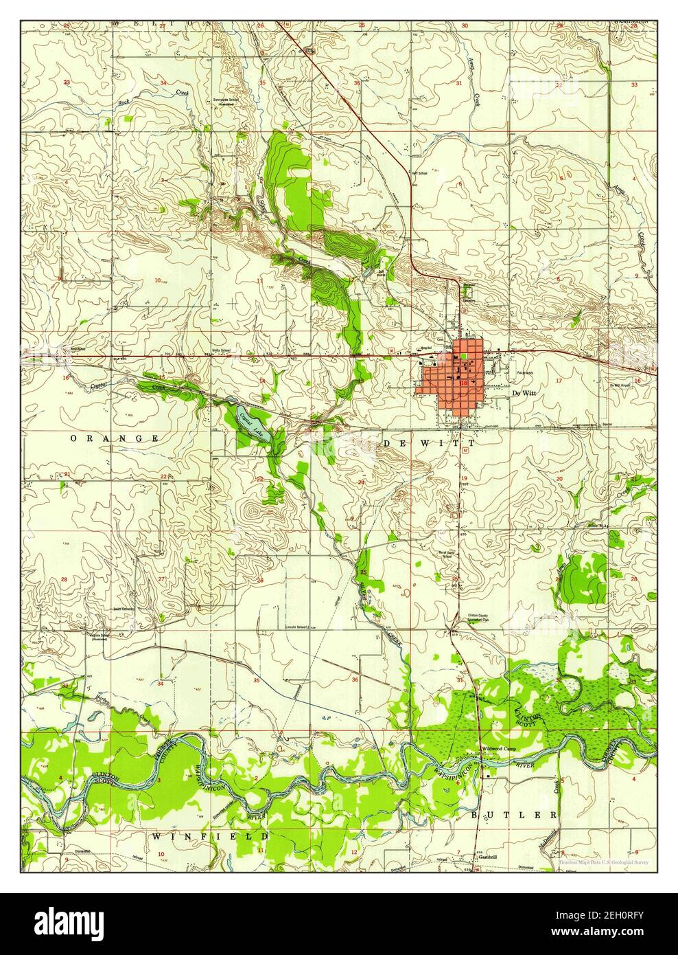 De Witt, Iowa, map 1953, 124000, United States of America by Timeless