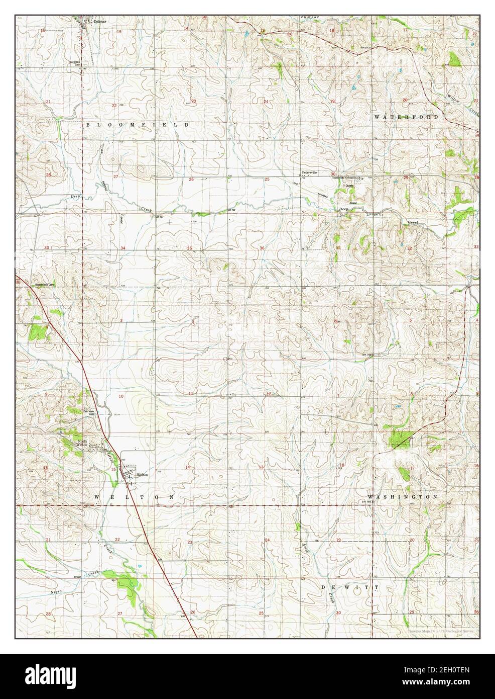 Delmar South, Iowa, map 1980, 124000, United States of America by