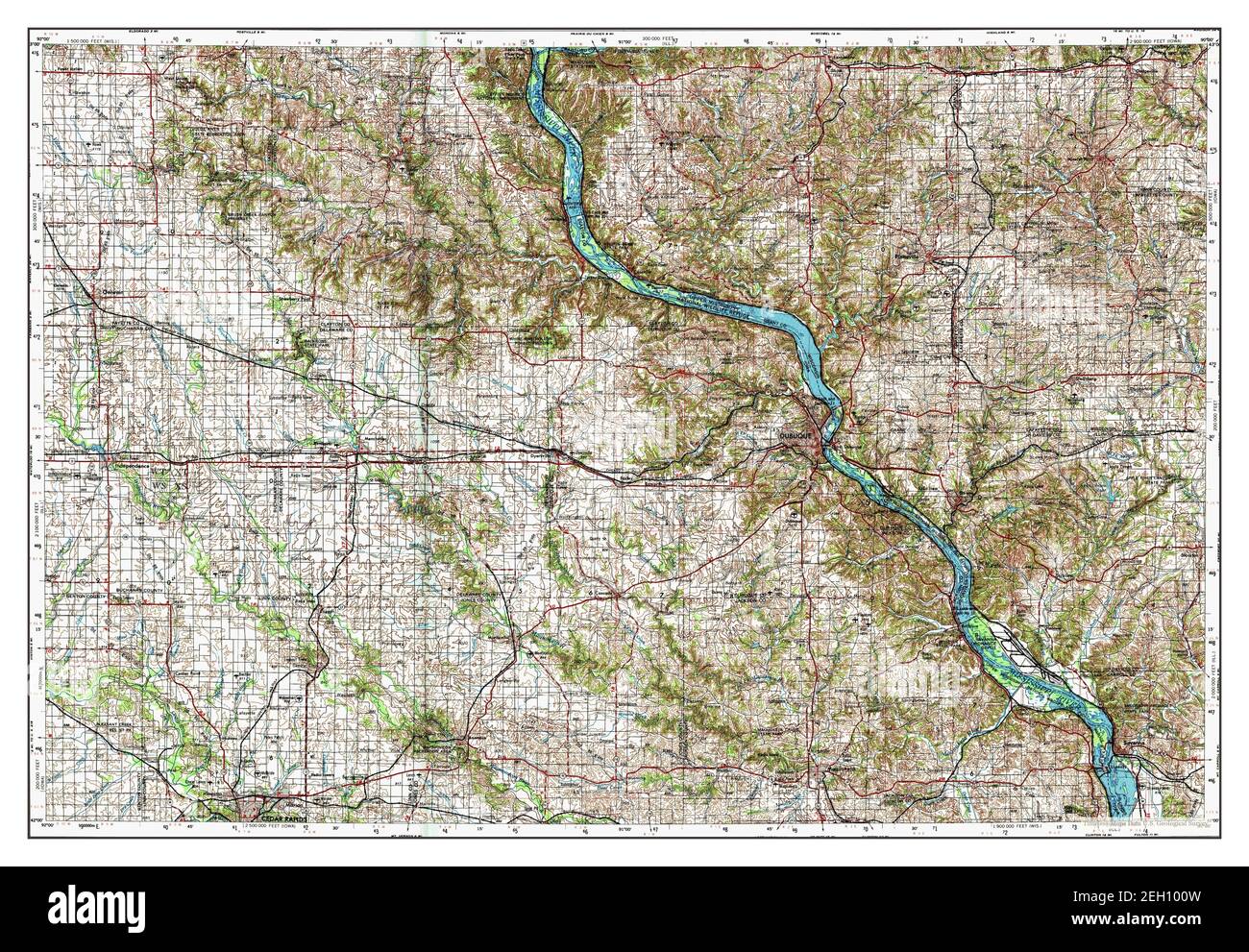 Dubuque, Iowa, map 1959, 1250000, United States of America by Timeless