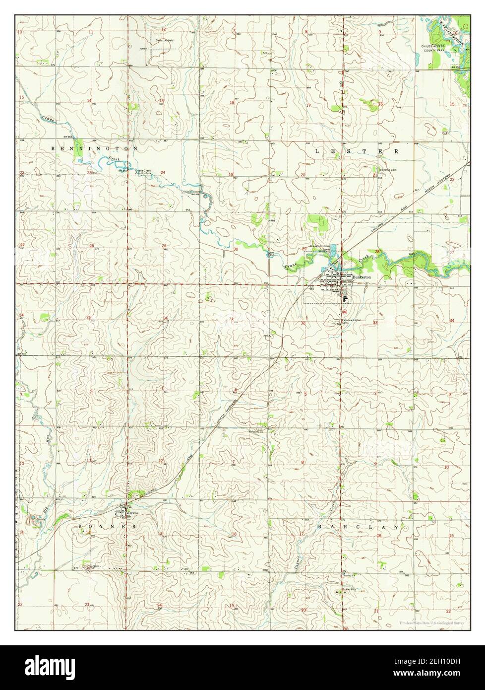 Dunkerton, Iowa, map 1971, 124000, United States of America by