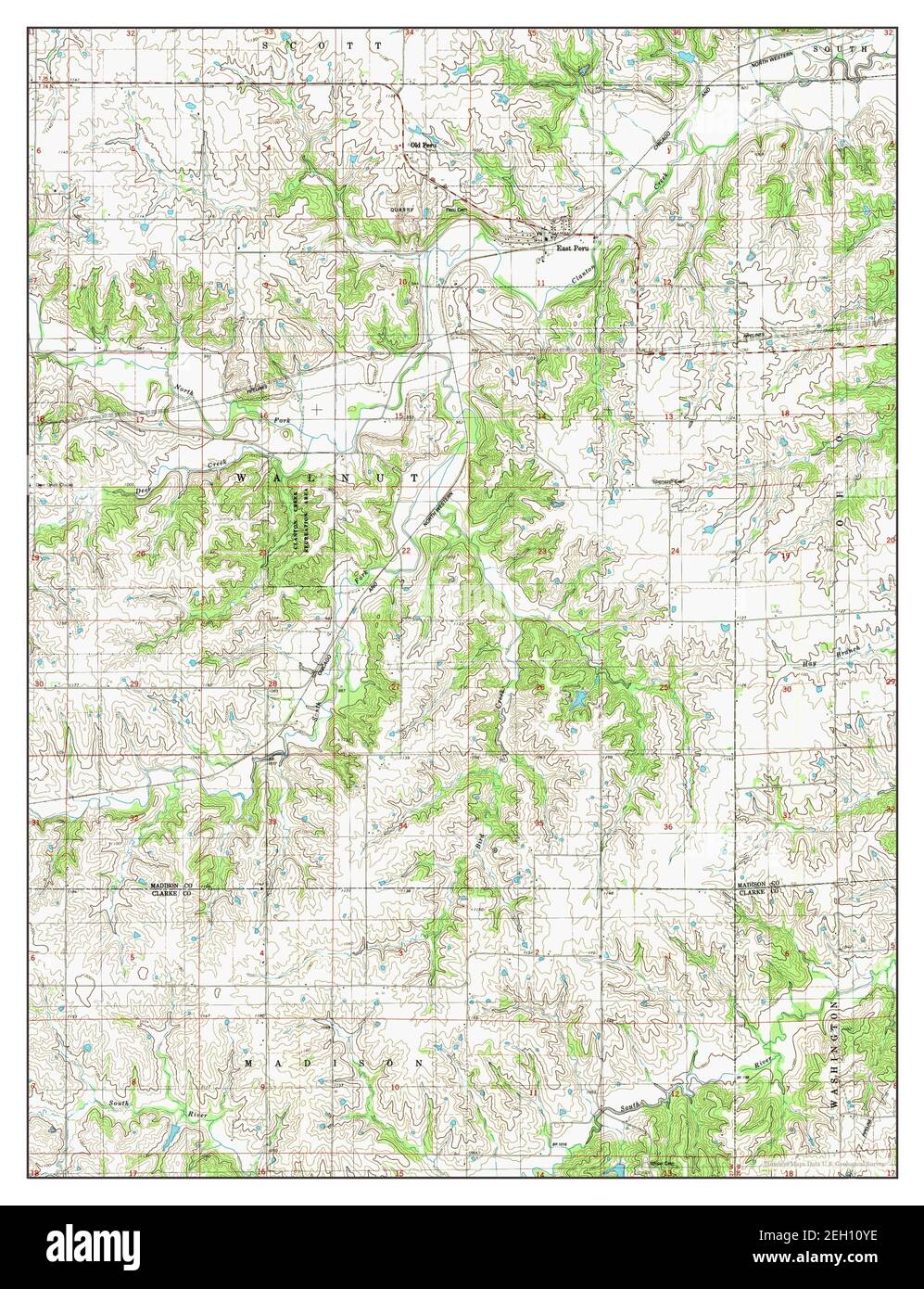 East Peru, Iowa, map 1983, 124000, United States of America by