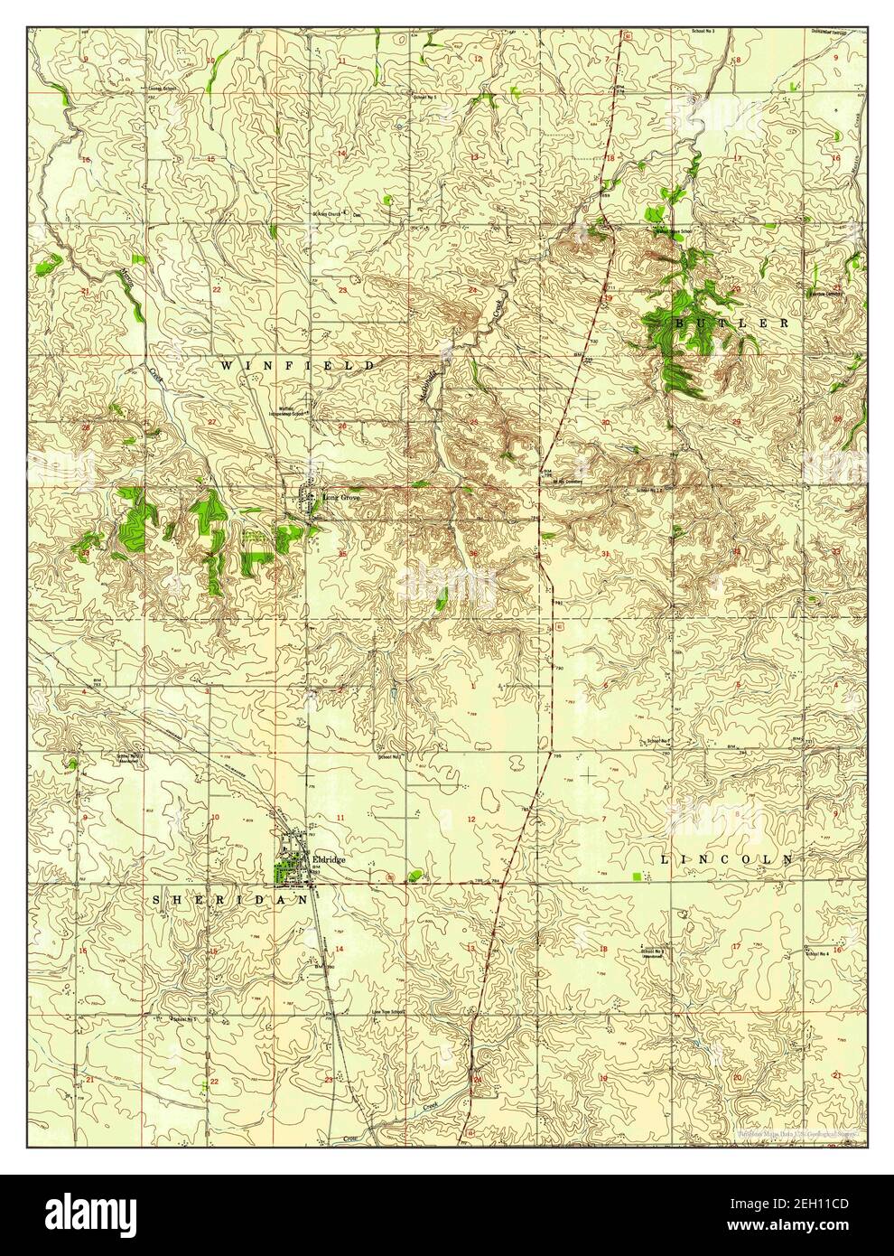 Eldridge, Iowa, map 1953, 124000, United States of America by Timeless