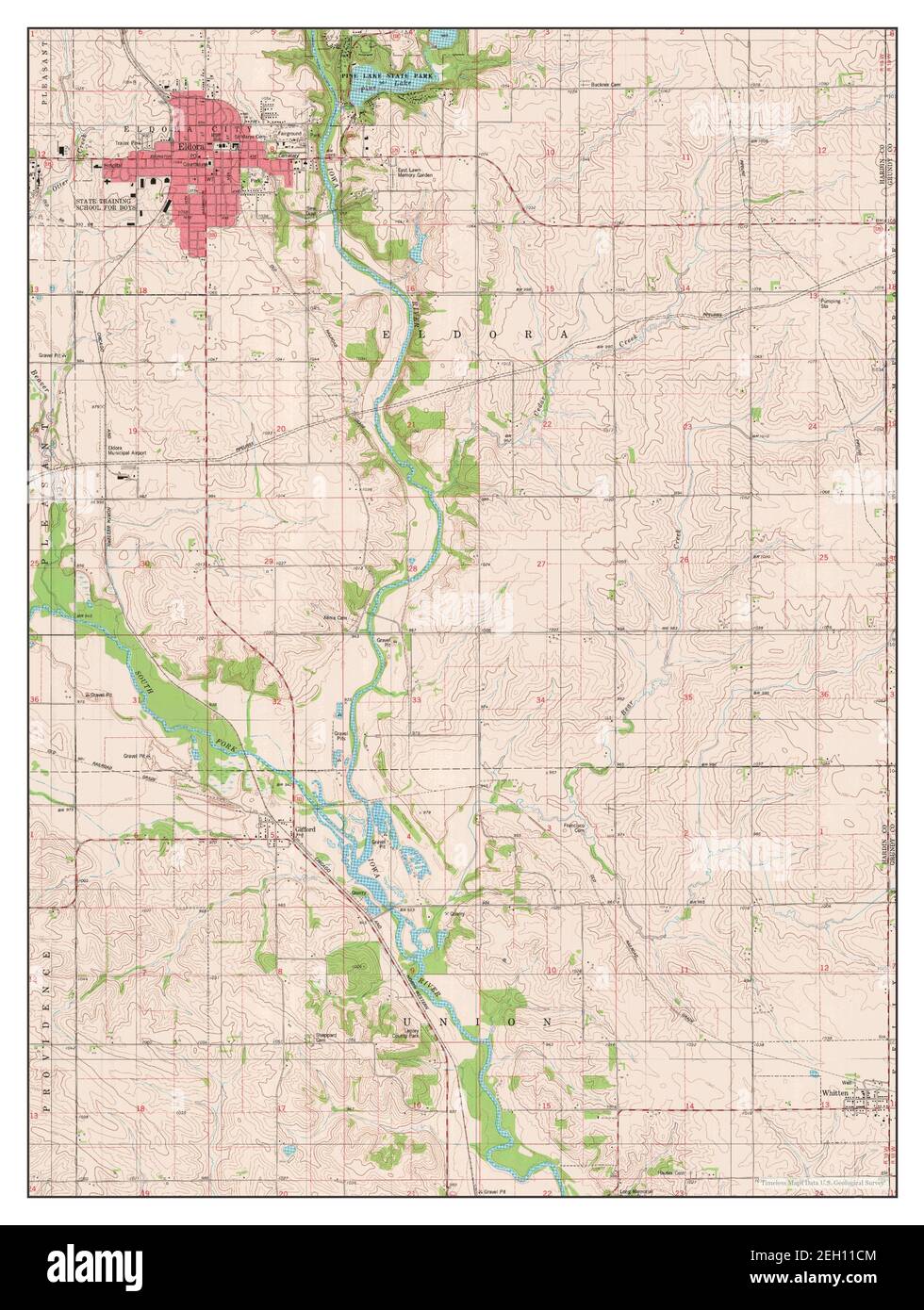 Eldora, Iowa, map 1979, 124000, United States of America by Timeless