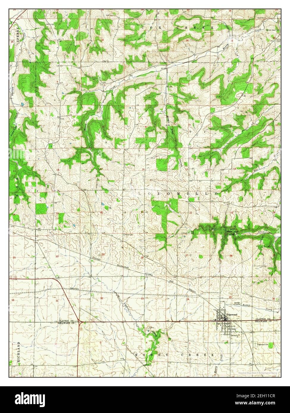 Edgewood, Iowa, map 1964, 124000, United States of America by Timeless