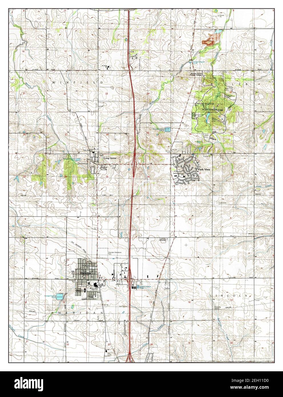 Eldridge, Iowa, map 1991, 124000, United States of America by Timeless