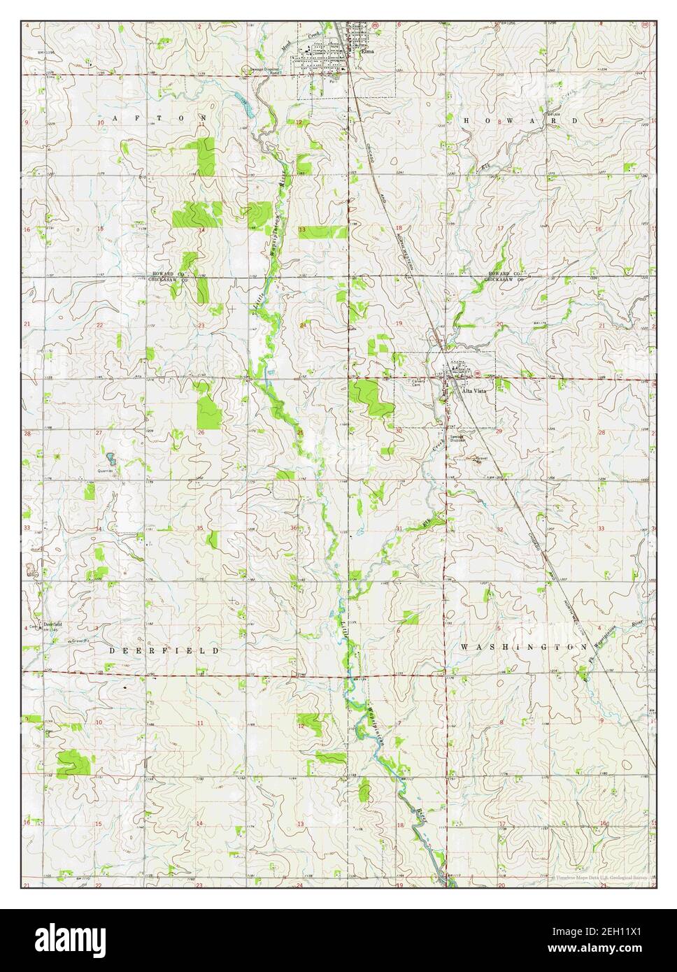 Elma, Iowa, map 1972, 124000, United States of America by Timeless