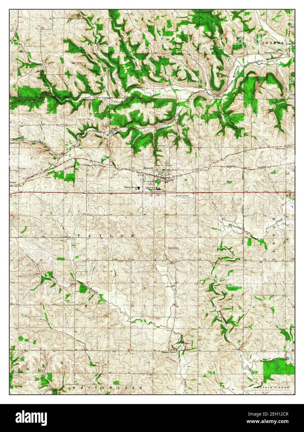 Epworth, Iowa, map 1966, 124000, United States of America by Timeless