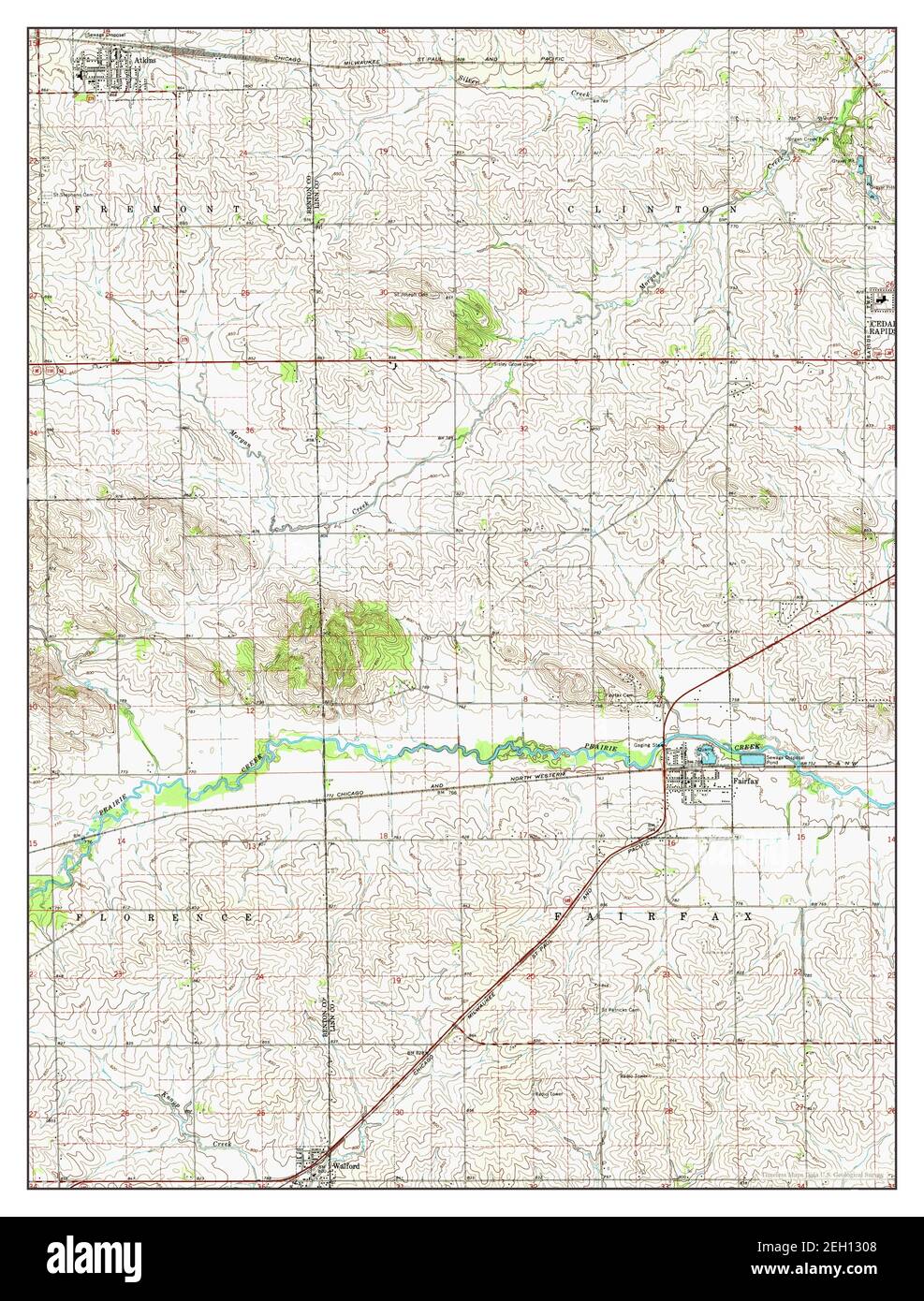 Fairfax, Iowa, map 1968, 124000, United States of America by Timeless