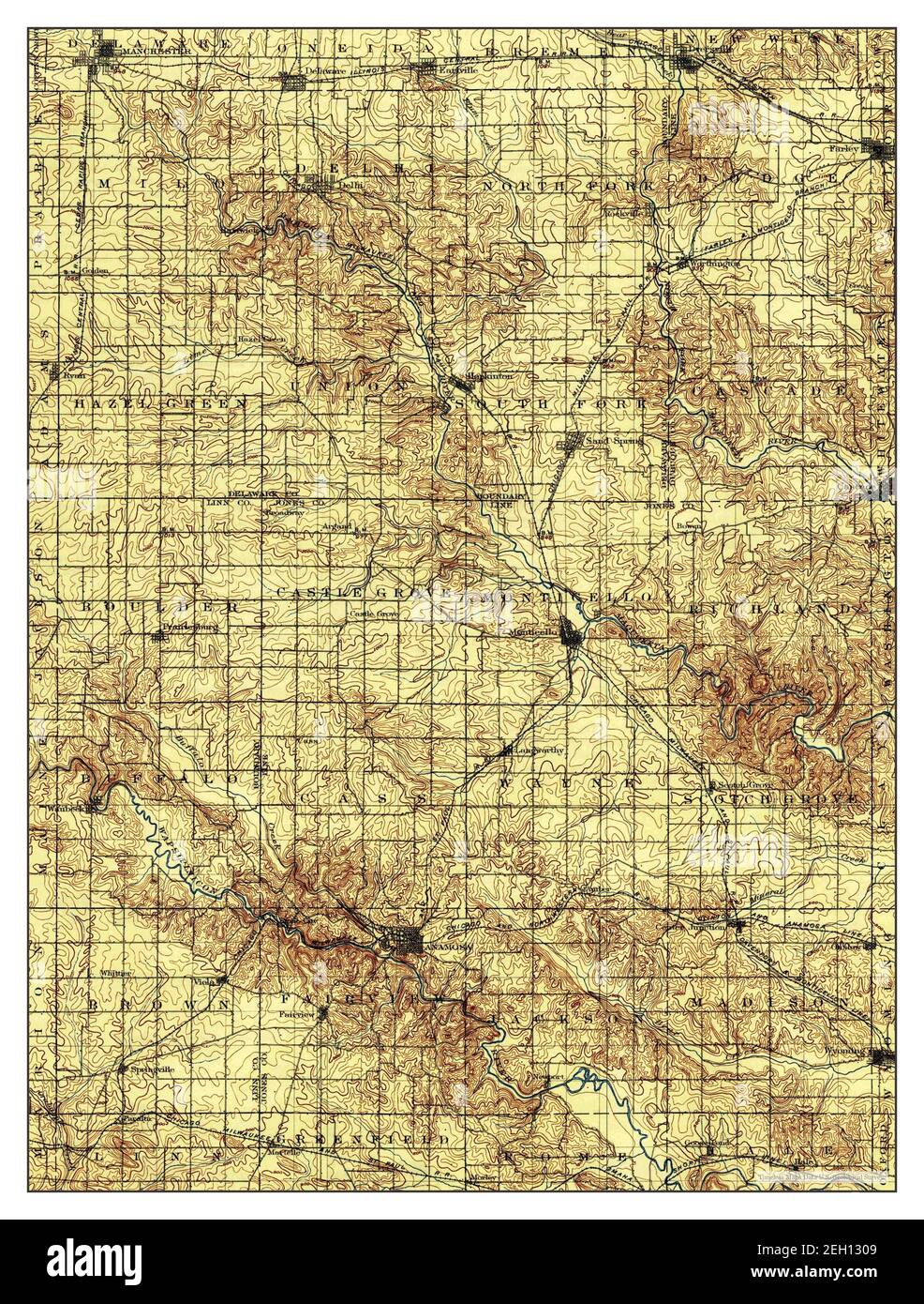 Farley, Iowa, map 1900, 1125000, United States of America by Timeless
