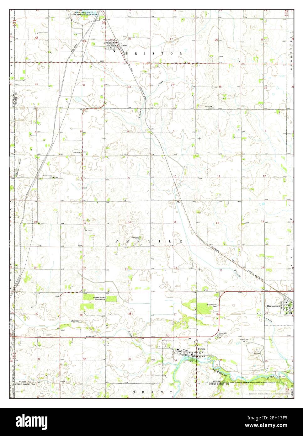 Fertile, Iowa, map 1972, 124000, United States of America by Timeless