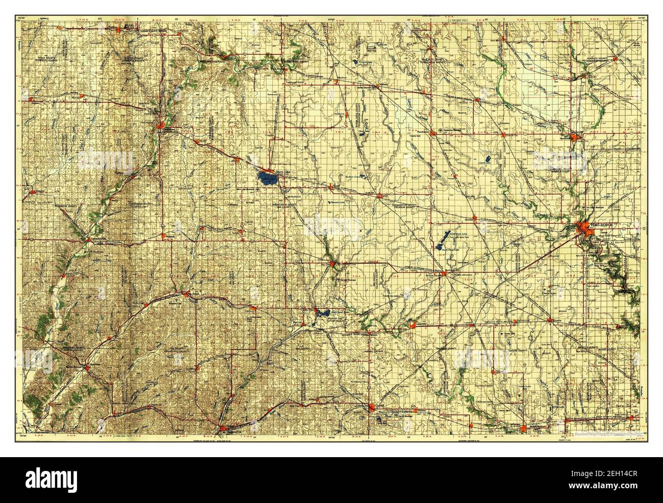 Fort Dodge, Iowa, map 1958, 1:250000, United States of America by Timeless Maps, data U.S. Geological Survey Stock Photo