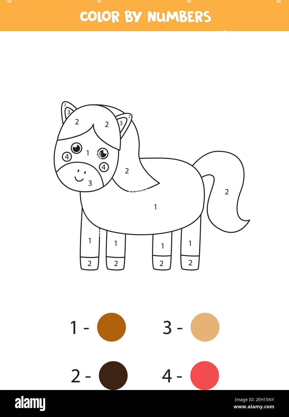 coloring-page-with-cute-cartoon-horse-color-by-numbers-math-game-for-kids-stock-vector-image-art-alamy for Free Printable Horse Show Numbers Coloring page with cute cartoon horse. Color by numbers. Math game for kids Stock Vector Image & Art - Alamy for Free Printable Horse Show Numbers