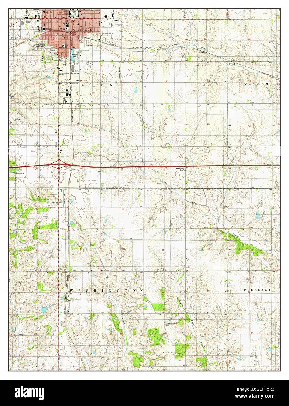 Grinnell South, Iowa, map 1979, 124000, United States of America by