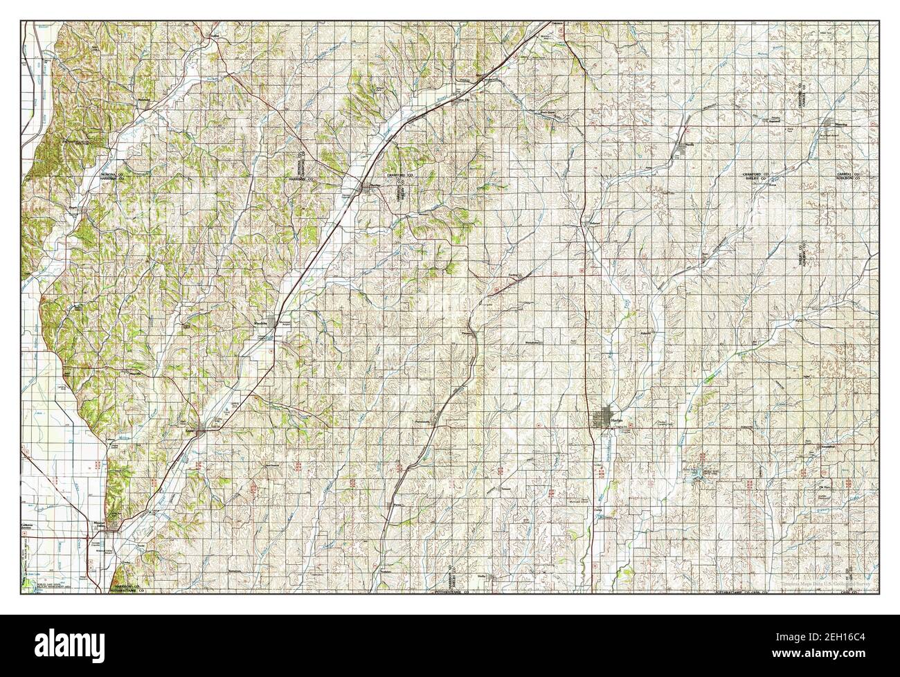 Harlan, Iowa, map 1980, 1100000, United States of America by Timeless
