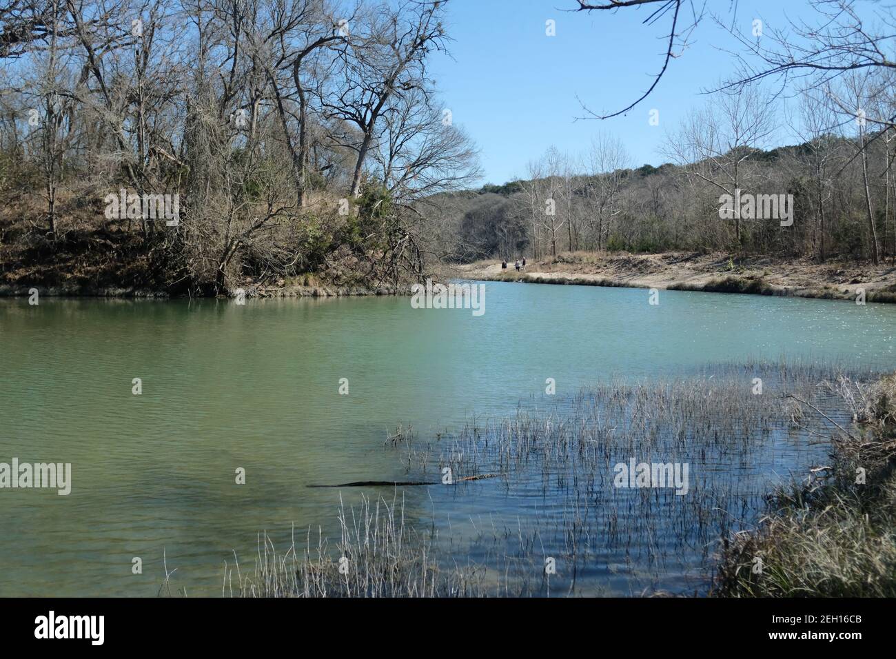 Closeup of the river in Chalk Ridge Falls Park, Belton, Texas Stock
