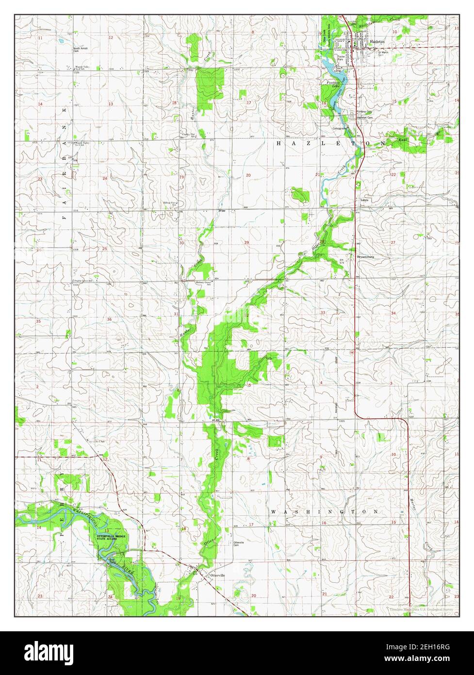 Hazleton, Iowa, map 1981, 124000, United States of America by Timeless