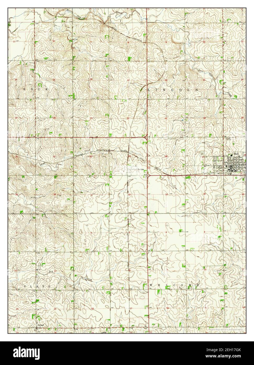 Hull, Iowa, map 1964, 124000, United States of America by Timeless