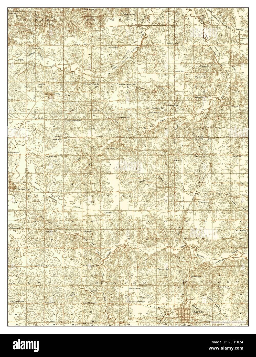 Humeston, Iowa, map 1934, 148000, United States of America by Timeless