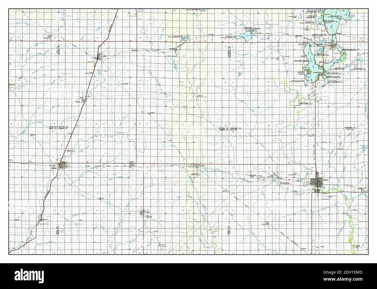 Iowa Great Lakes Map Iowa Great Lakes, Iowa, Map 1985, 1:100000, United States Of America By  Timeless Maps, Data U.s. Geological Survey Stock Photo - Alamy