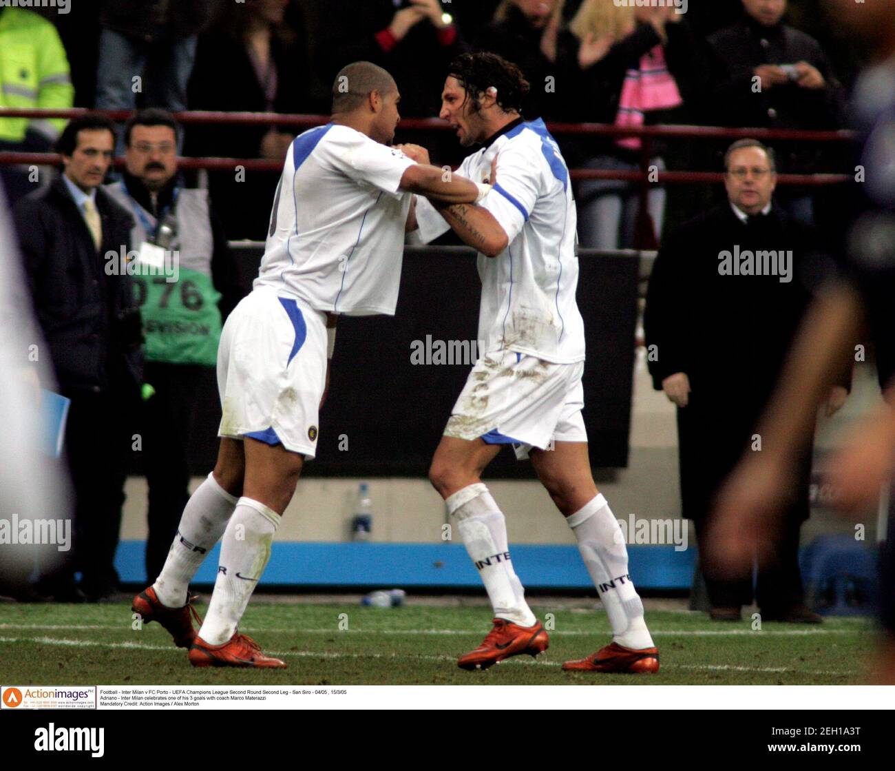 Football Inter Milan V Fc Porto Uefa Champions League Second Round Second Leg San Siro 04 05 15 3 05 Adriano Inter Milan Celebrates One Of His 3 Goals