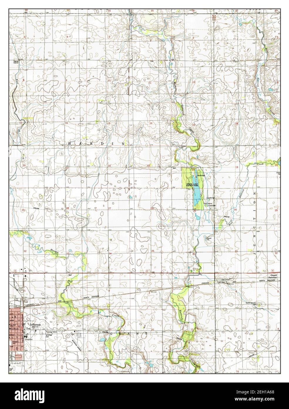Jefferson East, Iowa, map 1986, 124000, United States of America by