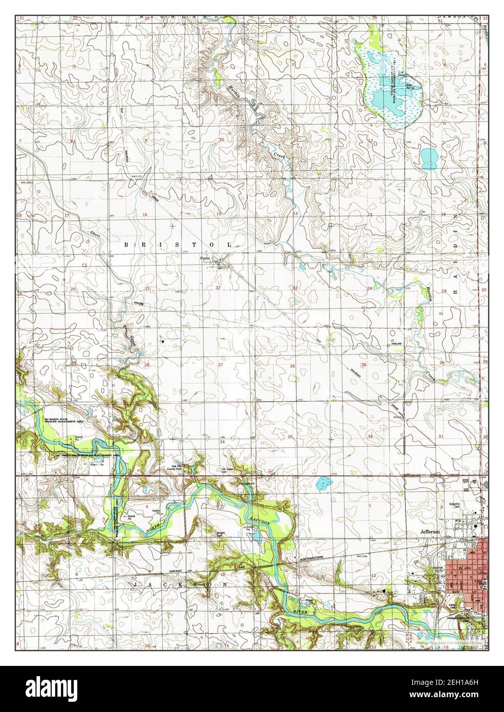 Jefferson West, Iowa, map 1986, 124000, United States of America by