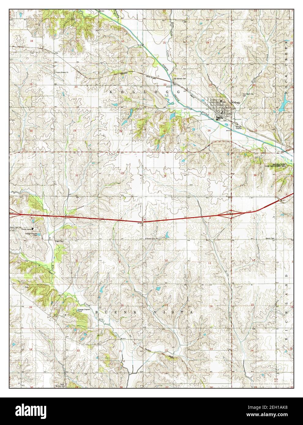 Kellogg, Iowa, map 1980, 124000, United States of America by Timeless