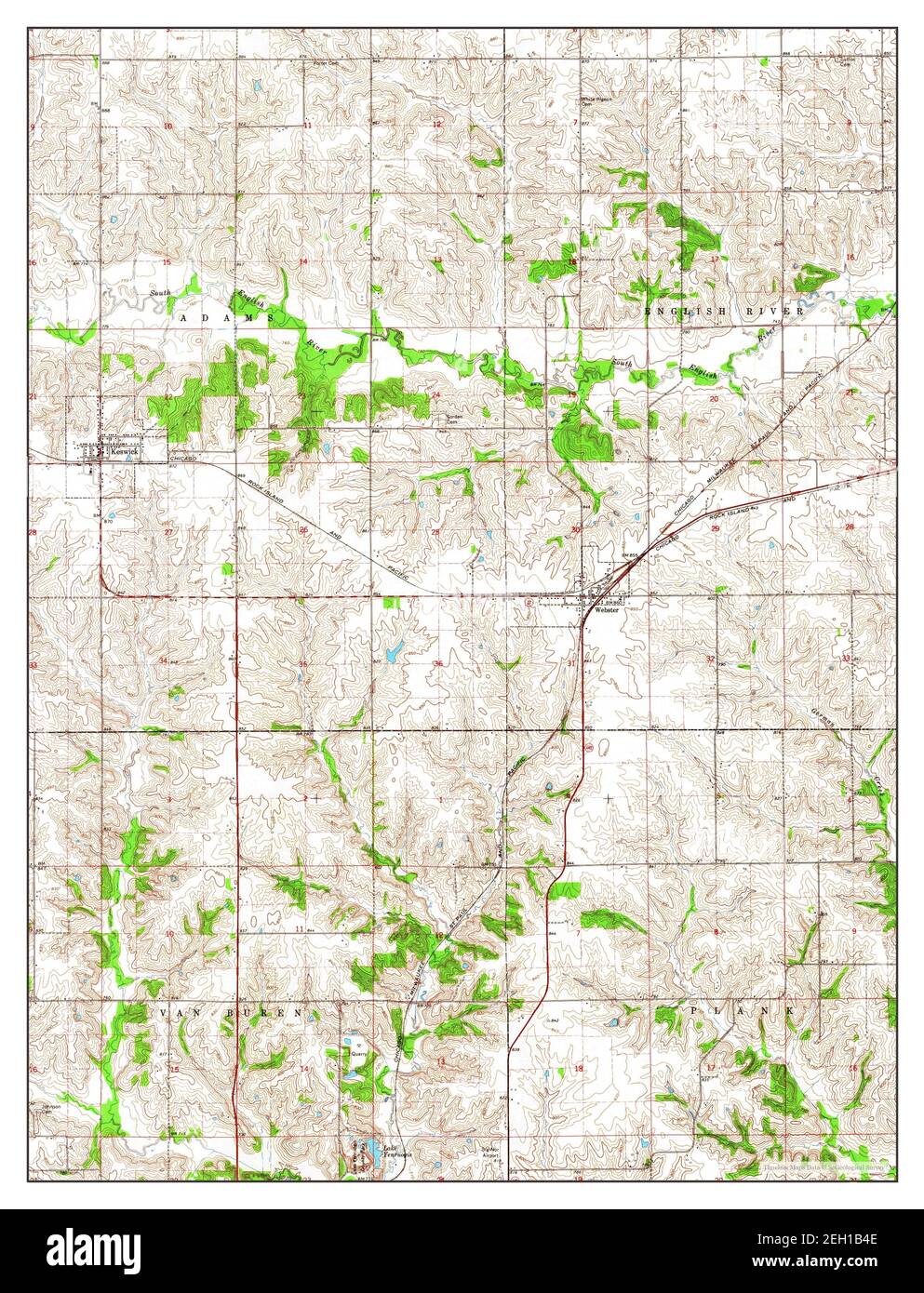 Keswick, Iowa, map 1965, 124000, United States of America by Timeless