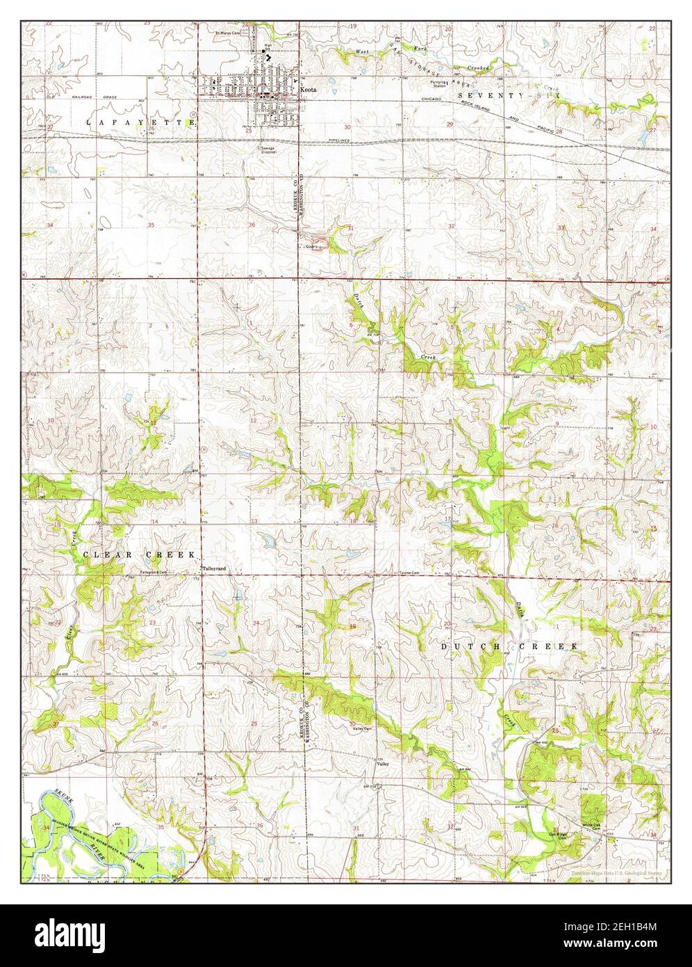 Keota, Iowa, map 1973, 124000, United States of America by Timeless