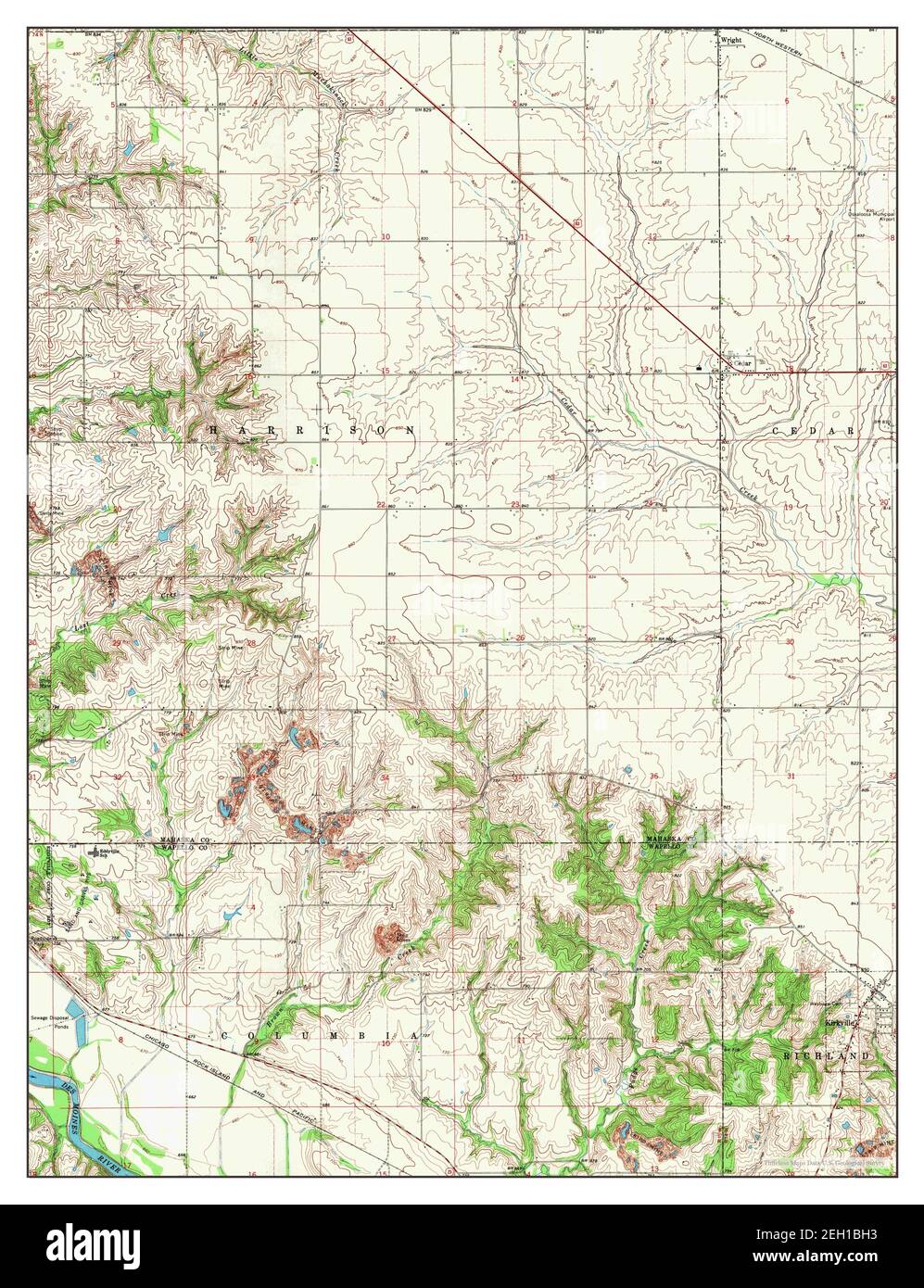 Kirkville, Iowa, map 1968, 124000, United States of America by