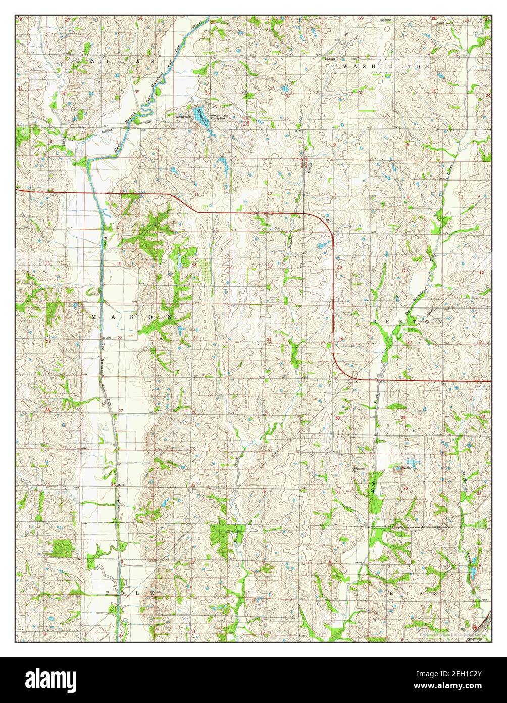 Ladoga, Iowa, map 1980, 1:24000, United States of America by Timeless Maps, data U.S. Geological Survey Stock Photo