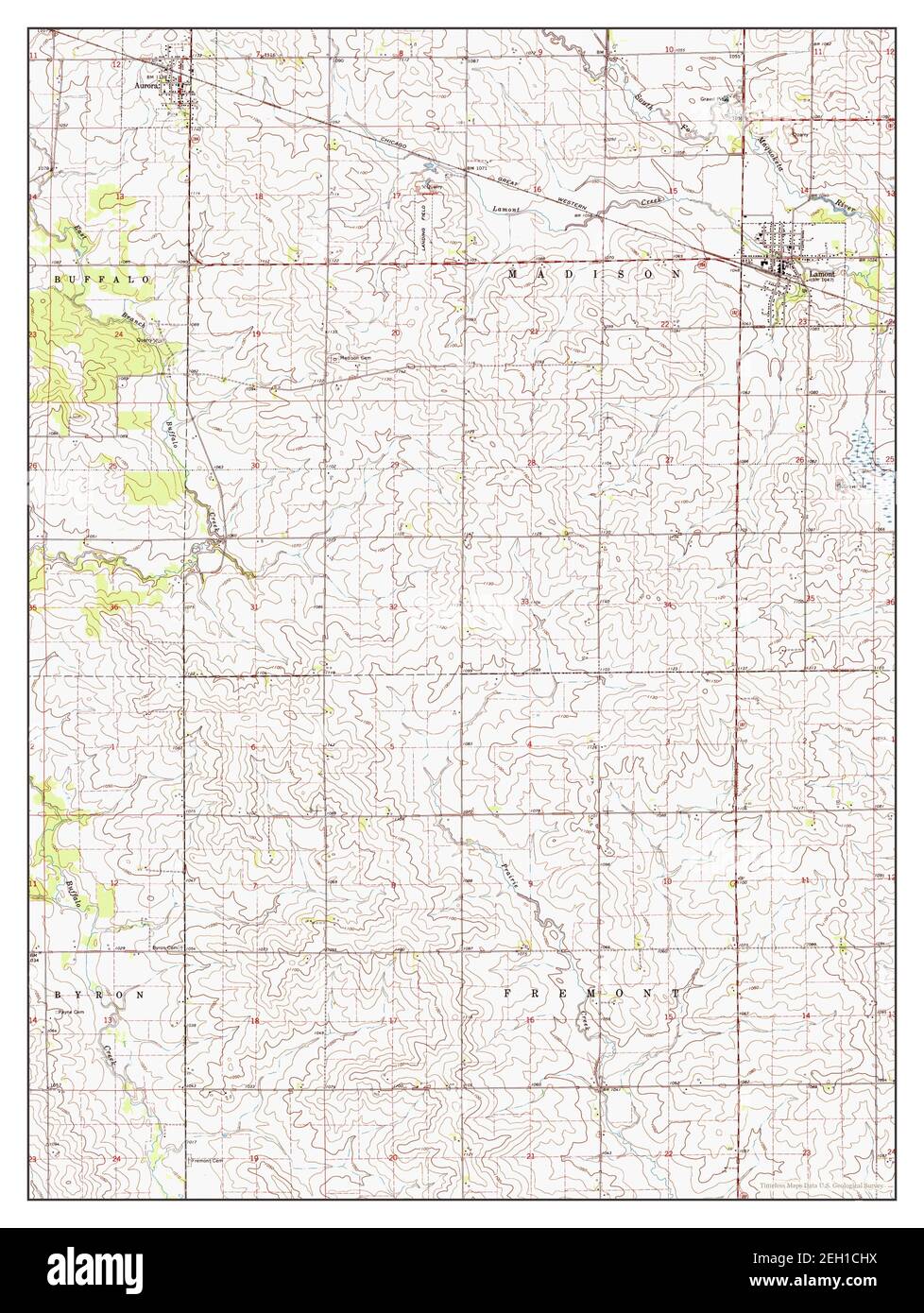 Lamont, Iowa, map 1965, 124000, United States of America by Timeless
