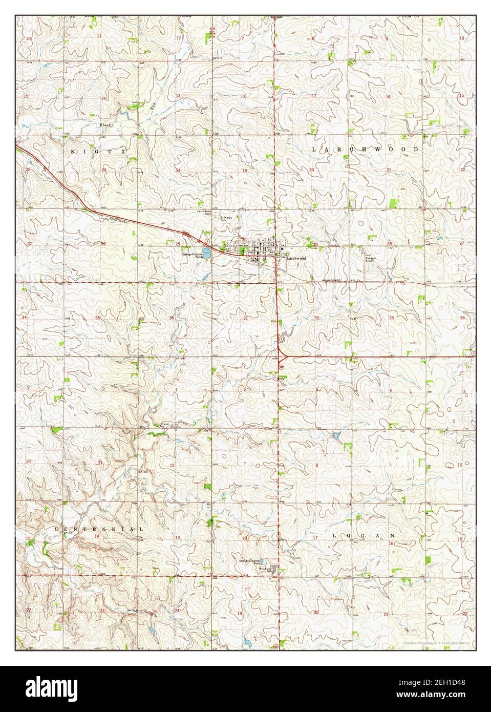 Larchwood, Iowa, map 1971, 124000, United States of America by Timeless Maps, data U.S